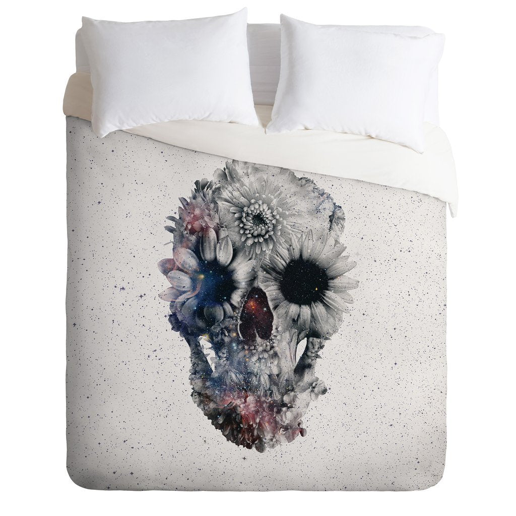 Floral Skull Duvet Cover
