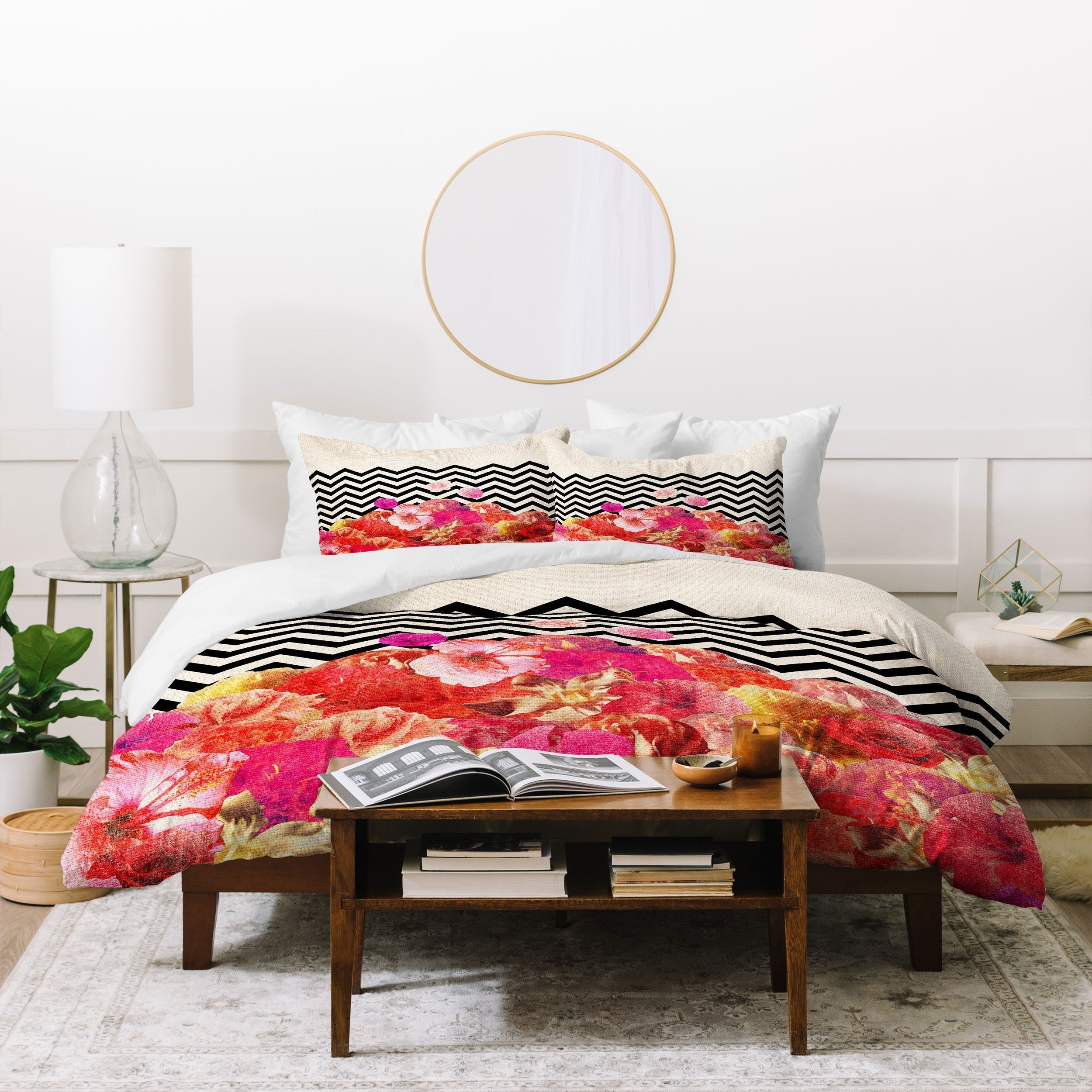 CHEVRON FLORA 2 Duvet Cover