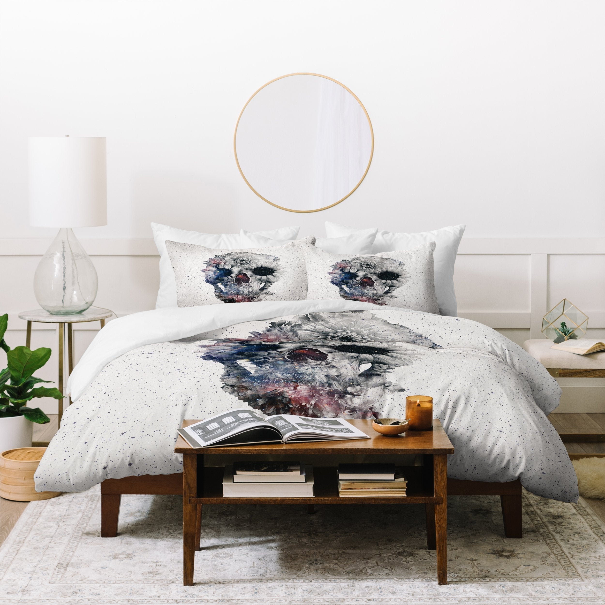 Floral Skull  Duvet Cover