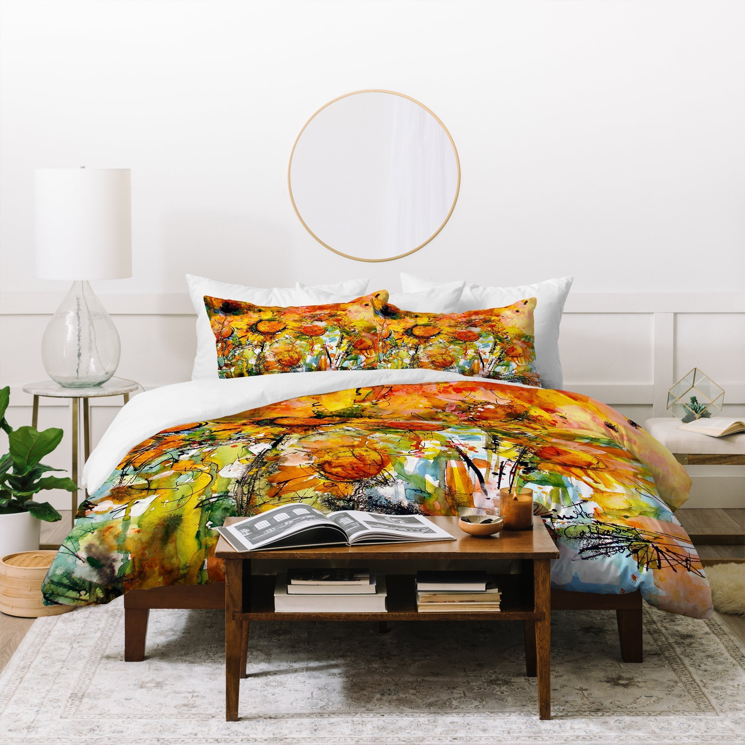 Abstract Sunflowers  Duvet Cover