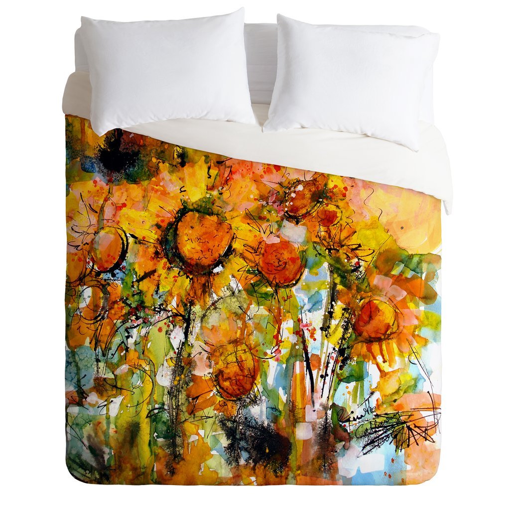 Abstract Sunflowers  Duvet Cover